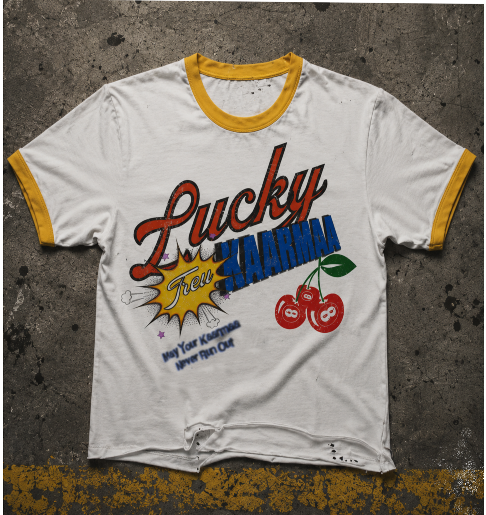 Lucky Kaarmaa Ringer Tee